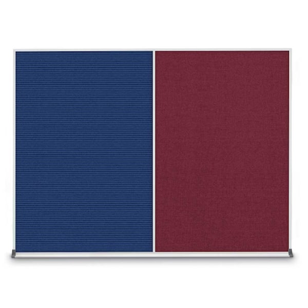 United Visual Products Triple Door Radius Corkboard, 96"X48", S UV8006-SATIN-PEARL - main